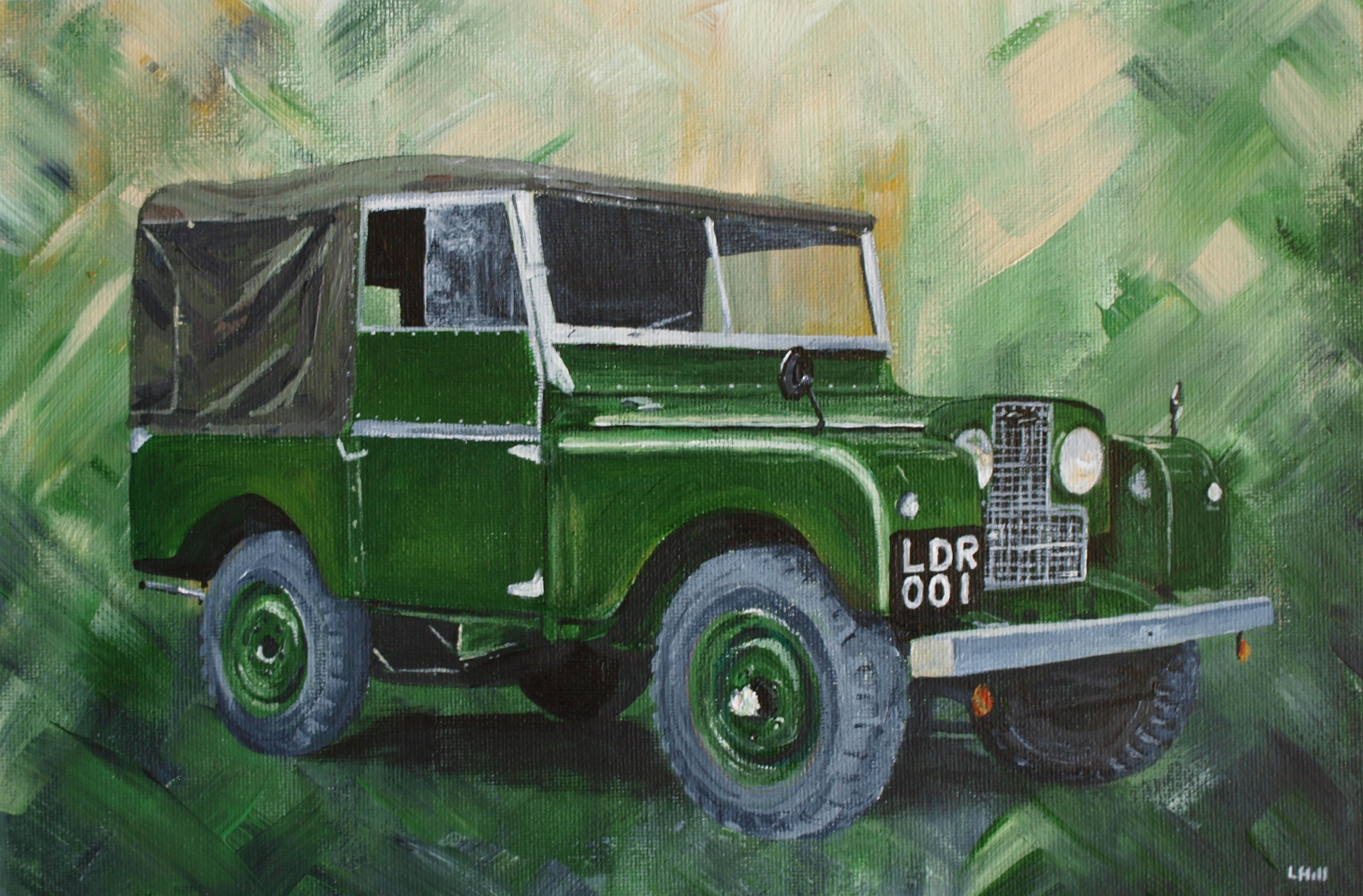 Land Rover Series 1 acrylic painting by Louisa Hill