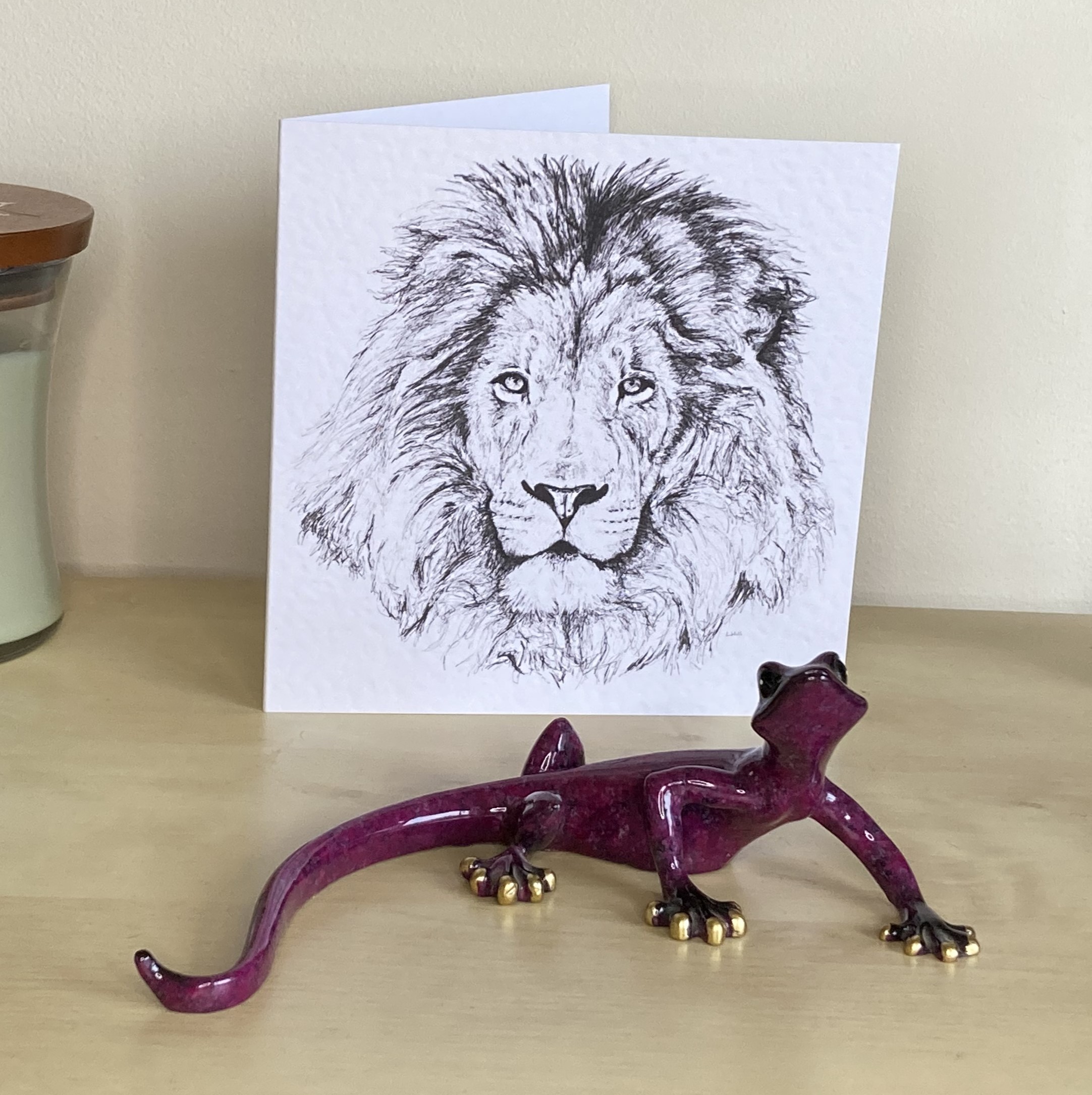 Lion 15cm greetings card by Louisa Hill