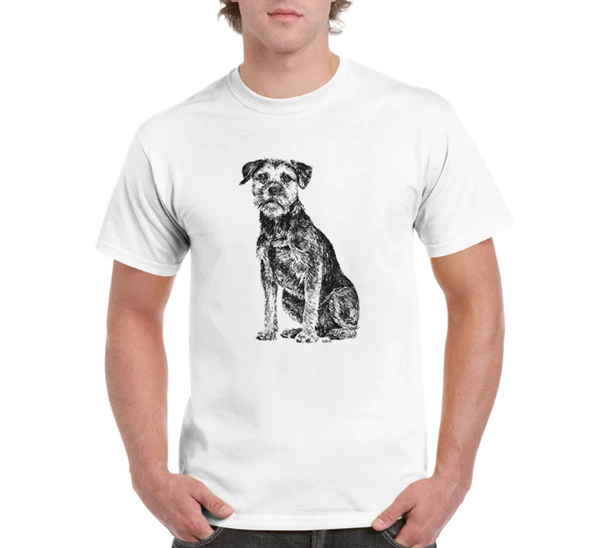 Border Terrier t-shirt by Louisa Hill