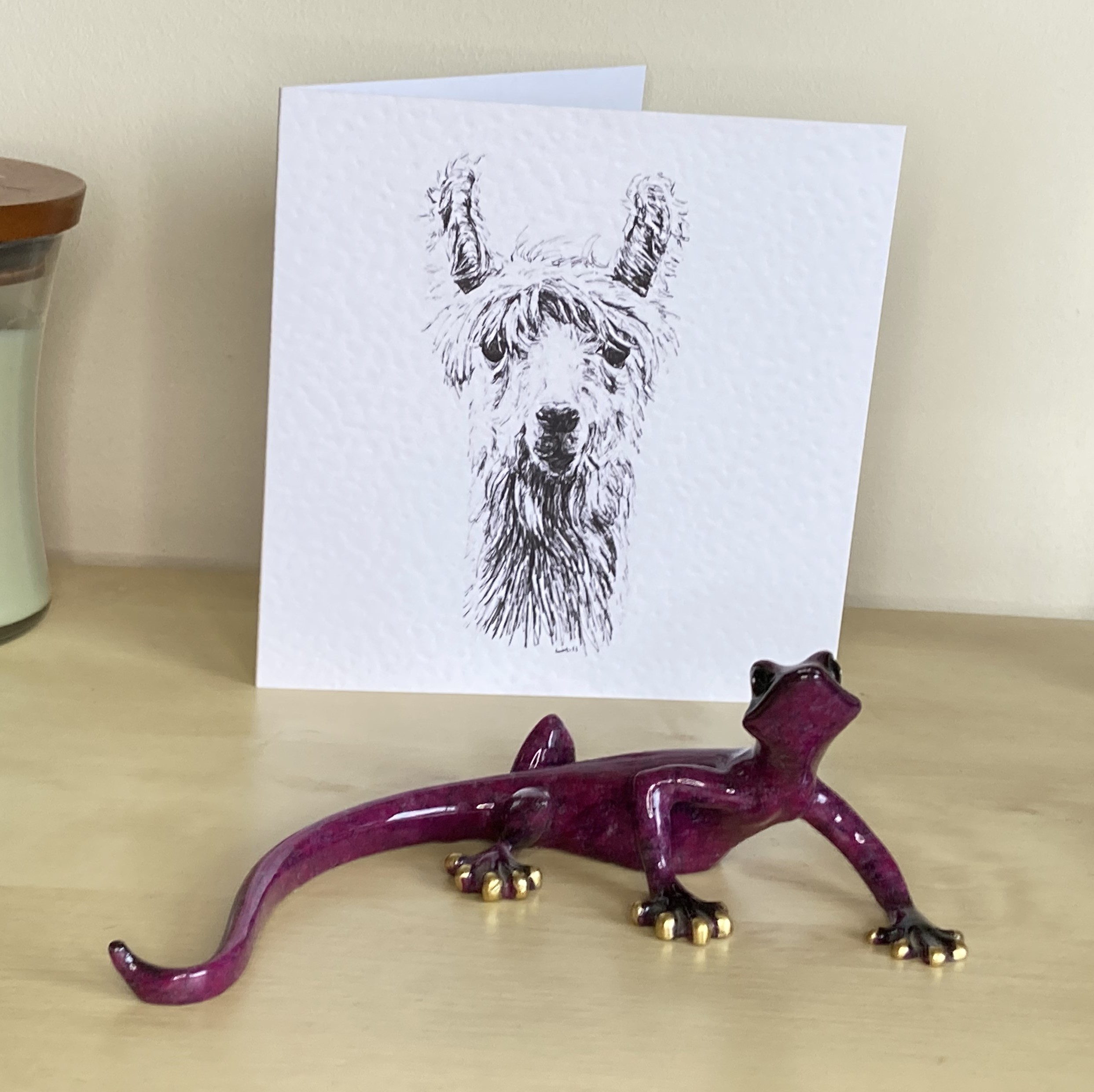 Llama 15cm greetings card by Louisa Hill