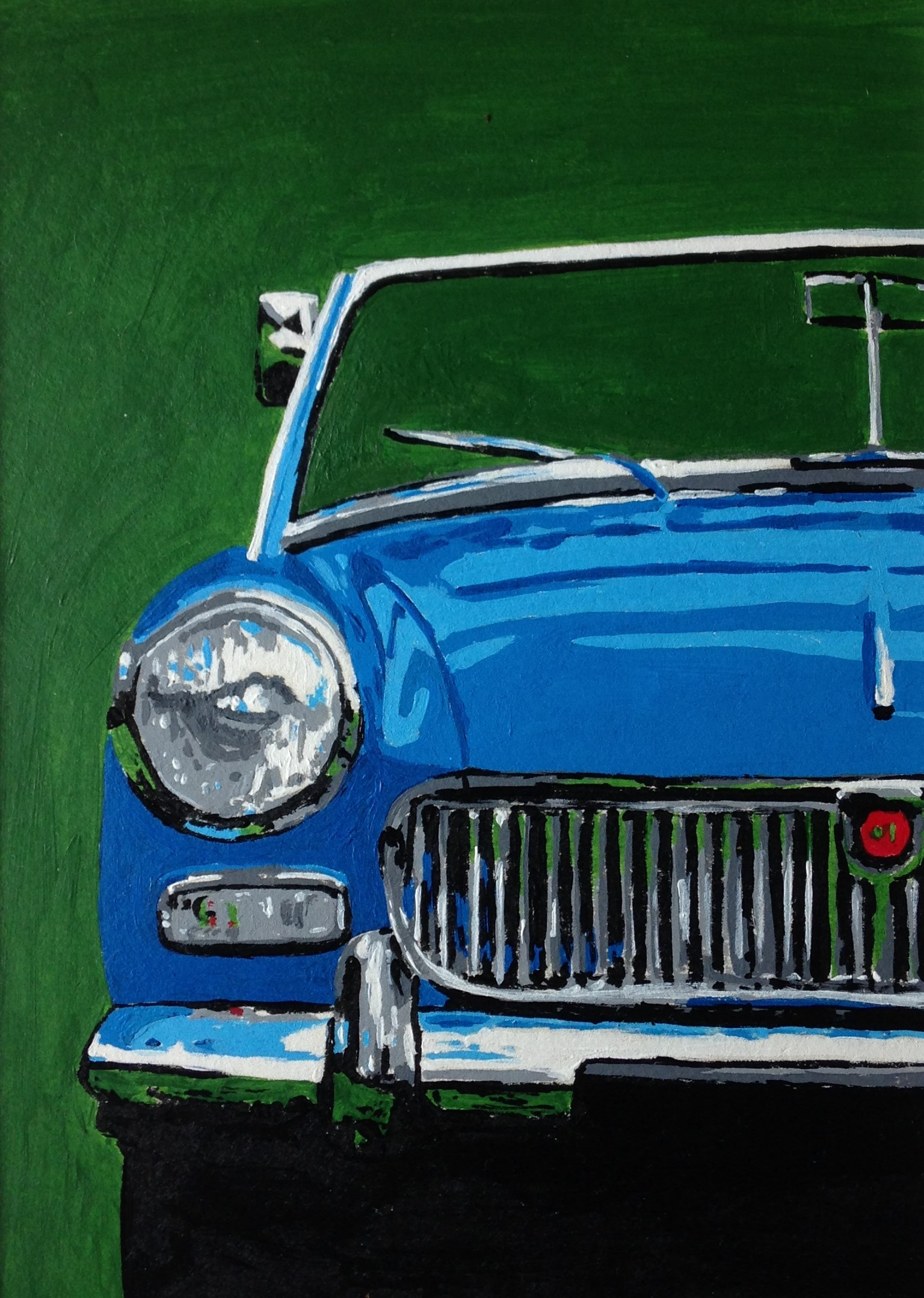 MG Midget acrylic painting by Louisa Hill
