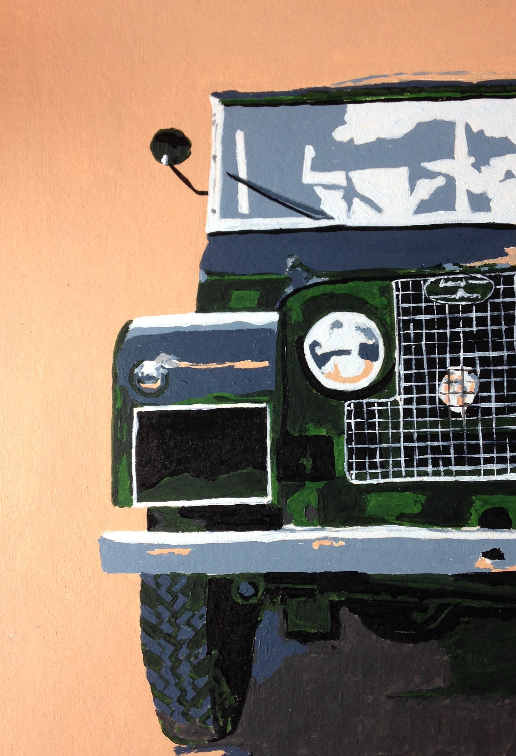 Land Rover Series 1 acrylic painting by Louisa Hill