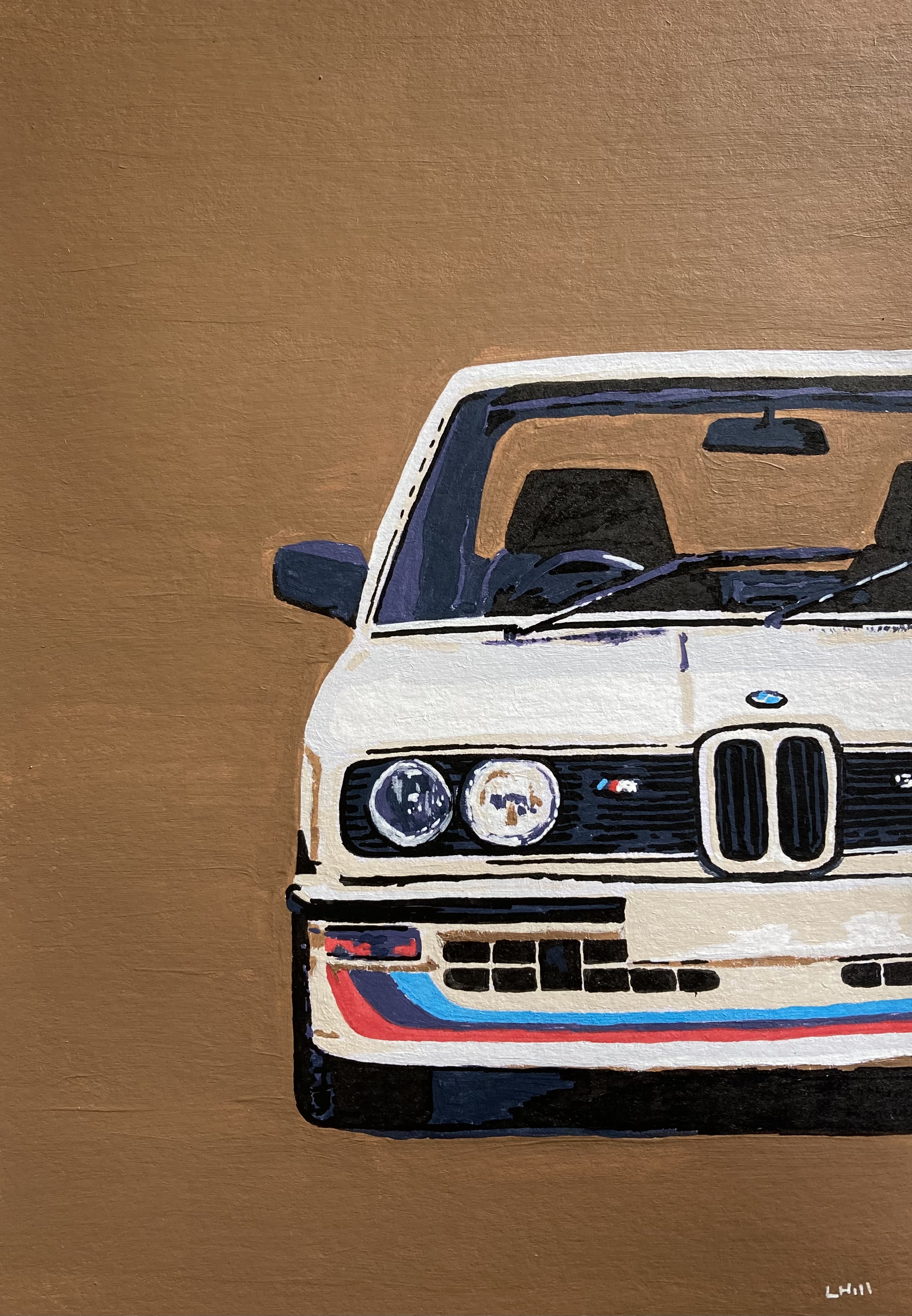BMW acrylic painting by Louisa Hill