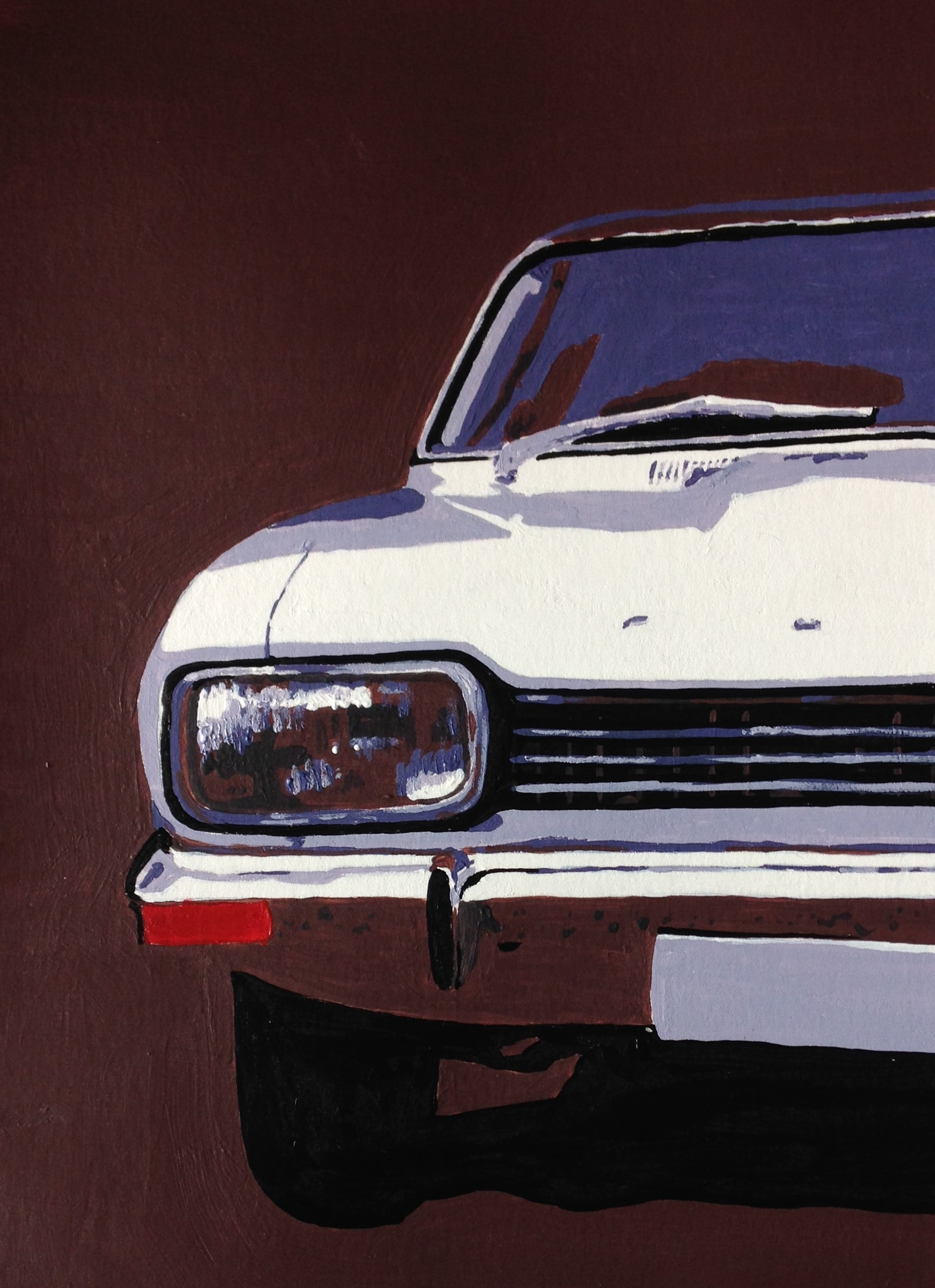 Ford Capri acrylic painting by Louisa Hill